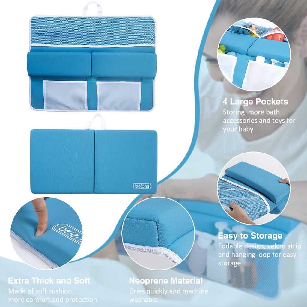 Bath Kneeler and Elbow Rest Pad Set, 1.5'' Thick Quickly Dry Kneeling Pad and Elbow Support, Support Large Baby