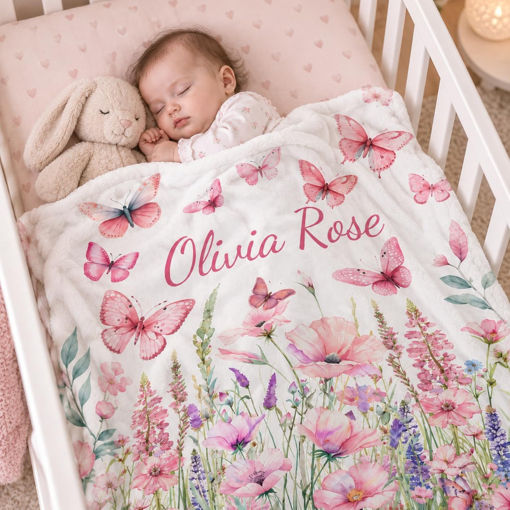 Blanket, Baby Girl Gift, Custom Blanket with Name, Personalized New Born Gifts for Girl, Newborn and Kids #4