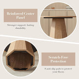 39” Round Solid Wood Dining Table for 4-5 People, Modern Pedestal Kitchen Table with Octagon Base, Circle