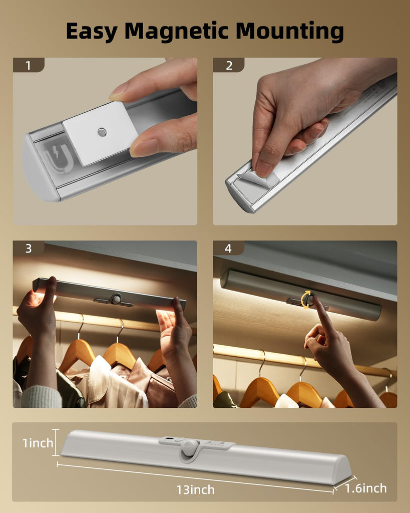 13-inch Closet Lights, Motion Sensor Lights Indoor