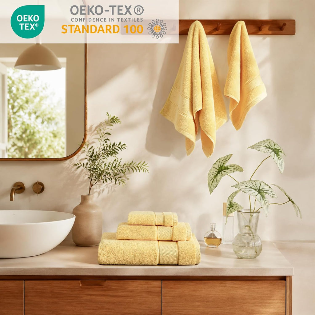 Bath Towels Set 6 Piece, 100% Turkish Cotton Luxury Towels | 650GSM Super Soft Highly Absorbent and Quick Dry Durable