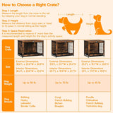Dog Crate Furniture, 38.6" Large Dog Kennel Indoor, Wooden Cage with Pull-Out Tray