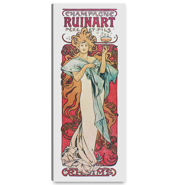 Champagne Ruinart (1896) by Alphonse Mucha wall art Decorations Giclee Print On Canvas 30x12inch