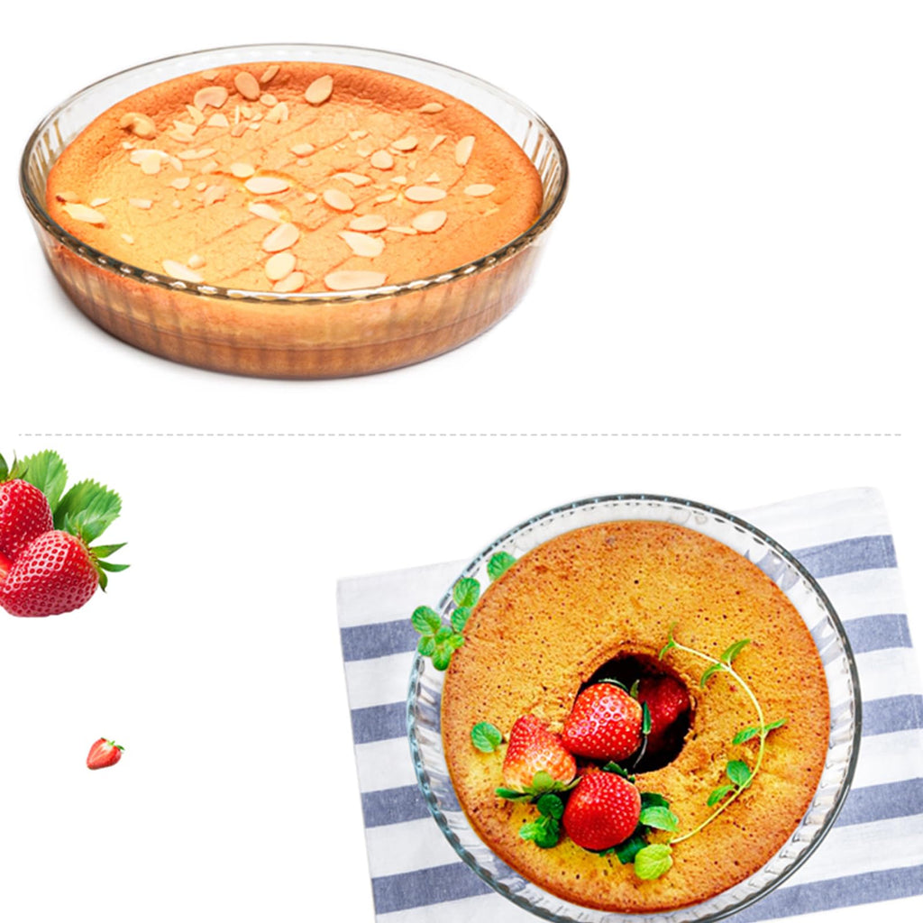 10 Inch Round Pie Plate Glass Pie Pan for Baking Deep Round Pie Plate Dish Great For Apple, Pumpkin, Holiday