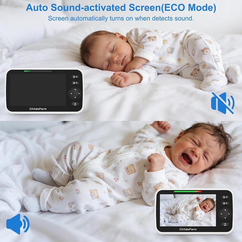 No WiFi Baby Monitor with Camera and Audio, 5" Video Screen