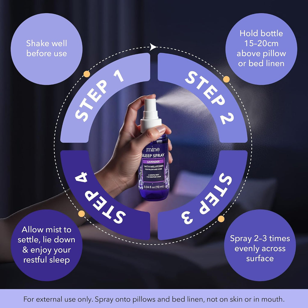 Lavender Sleep Spray with Melatonin - Natural Pillow Mist for Deep Sleep - Calming Lavender Linen Bed Spray - Set of 304