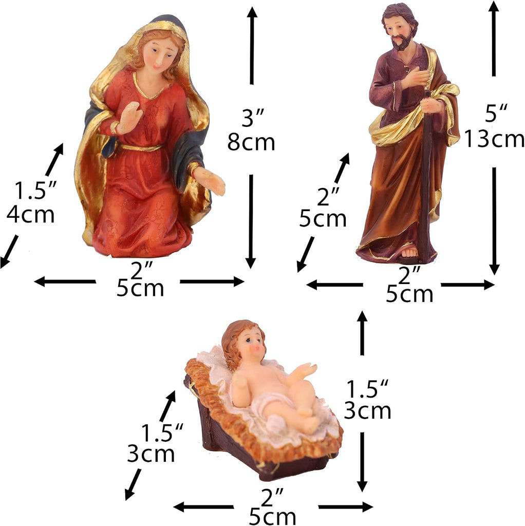 Nativity Set Christmas Scene Set Figurines Statue 5.5 Inch 11 Pcs