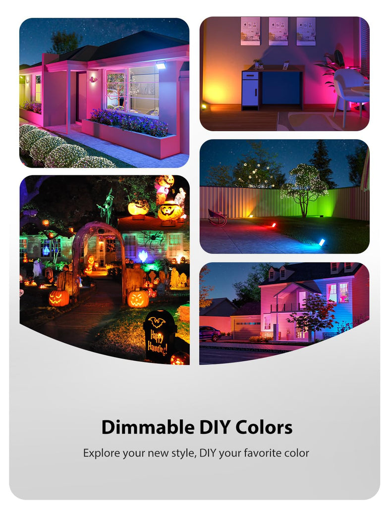 LED Flood Light DIY Color Changing Uplights with Remote, 6 Pack