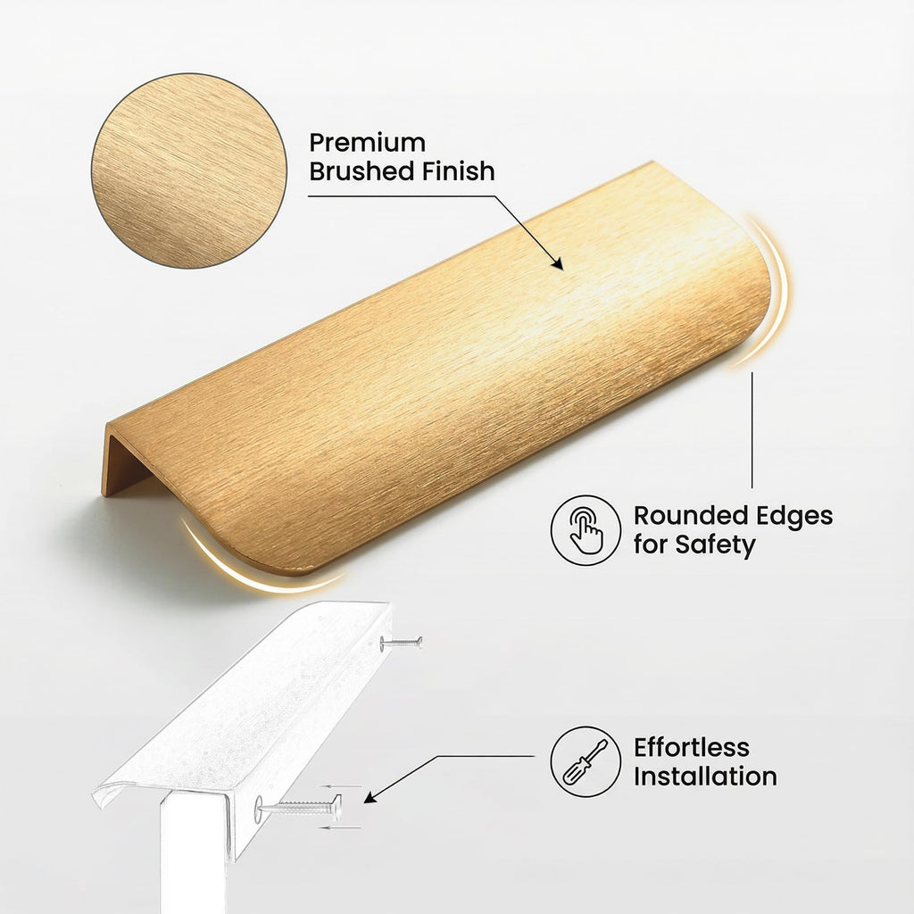 Finger Pulls for Cabinet Drawer Wardrobe(2,Laskine,120mm/4.72inch)