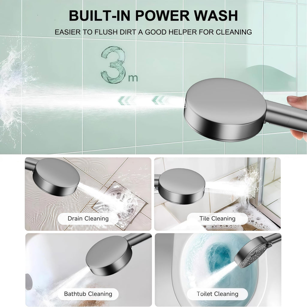 10-Mode Filtered Handheld Shower Head - Gunmetal, High Pressure