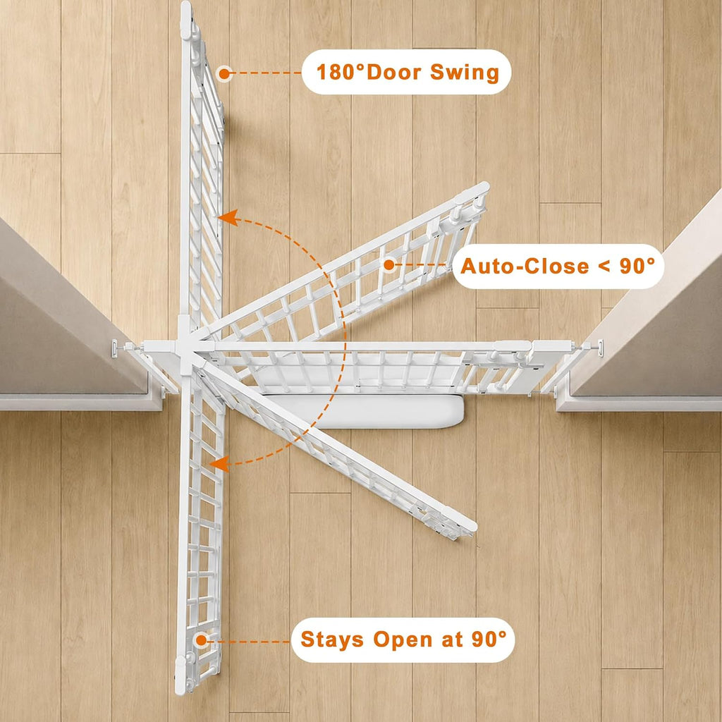 51" Extra Tall Cat Gate with Cat Door, Adjustable Pet Gate for Doorways