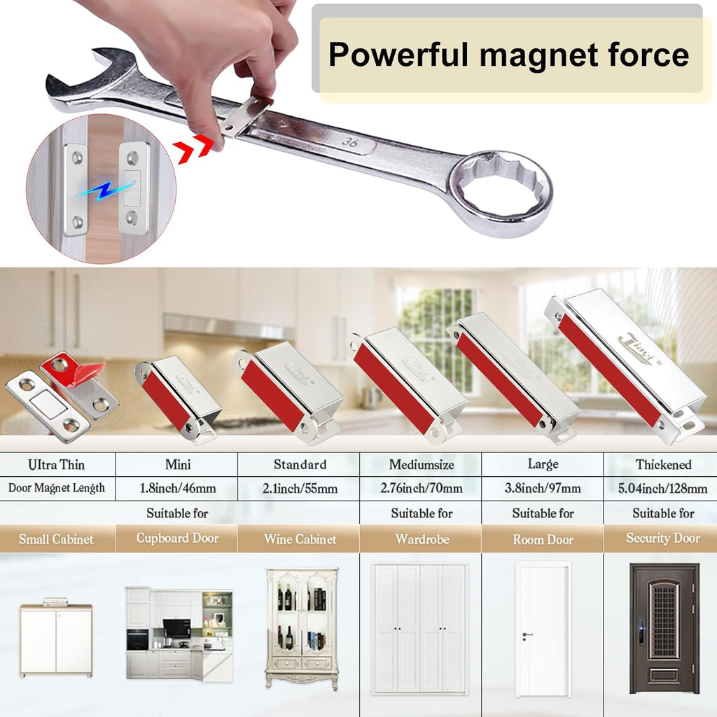 Drawer Magnets 12 Pack Ultra Thin Cabinet Door Magnet Stainless Steel Magnetic Cabinet Latches Hardware Cabinet Magnets