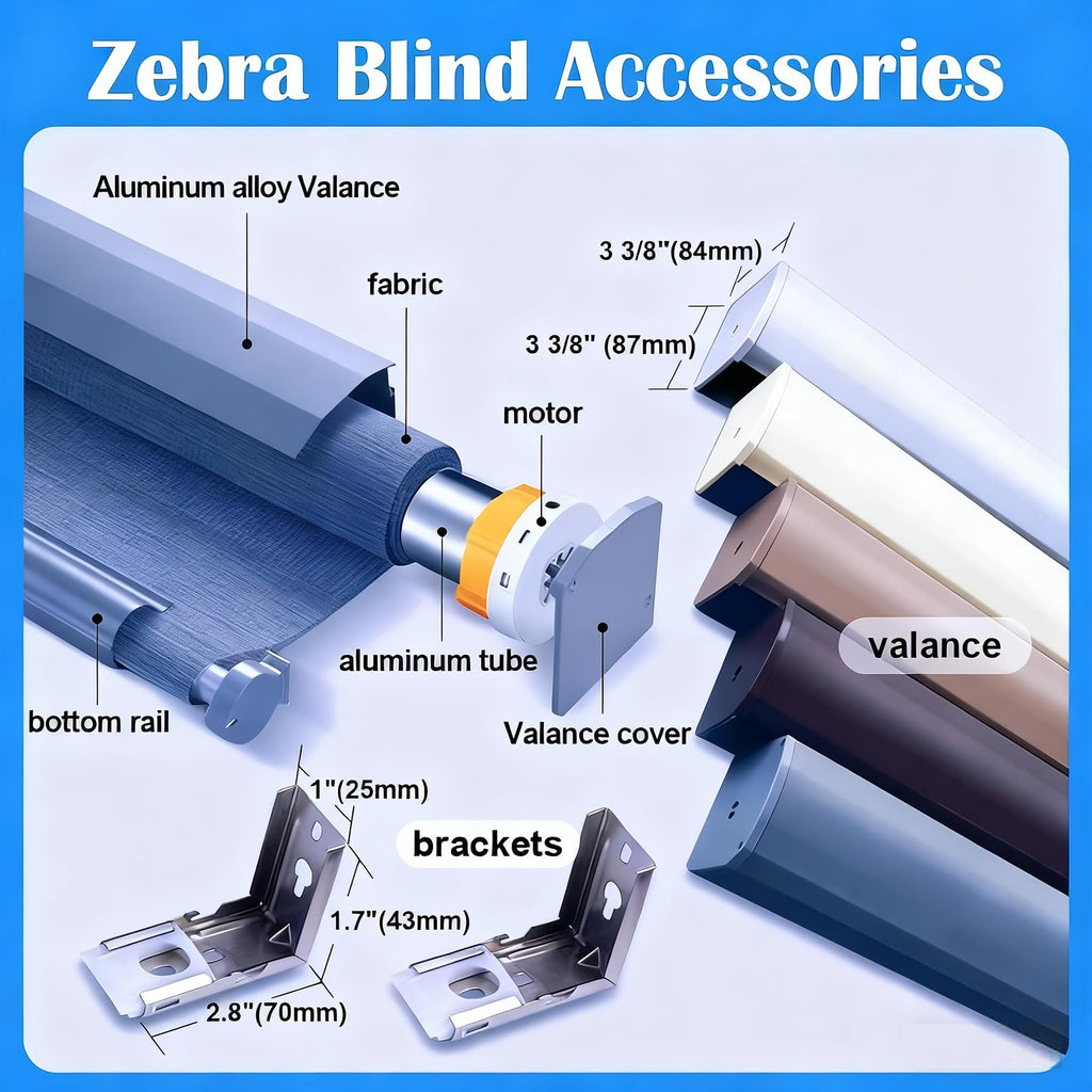 Smart Motorized Zebra Shades with Alexa (Champagne Grey)