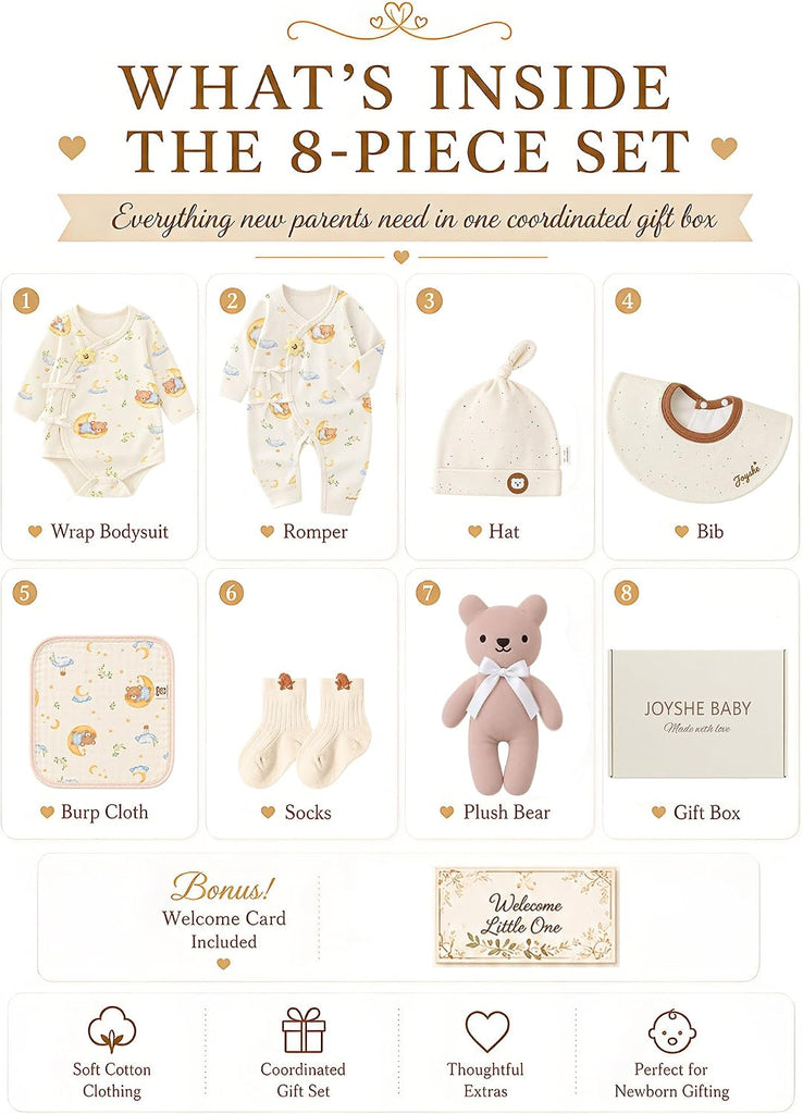 Newborn Baby Gift Set, Piece Layette Set for Boys & Girls, 0
