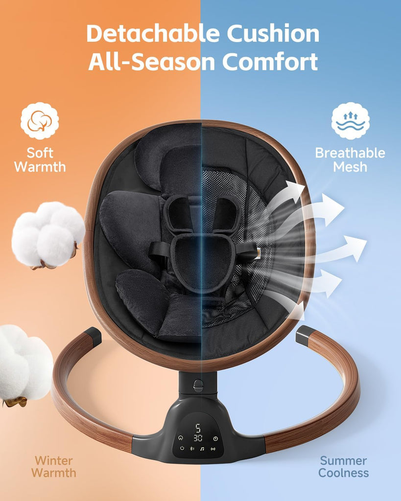 Swings for Infants, Electric Infant Swing with 5 Speed Modes, Black
