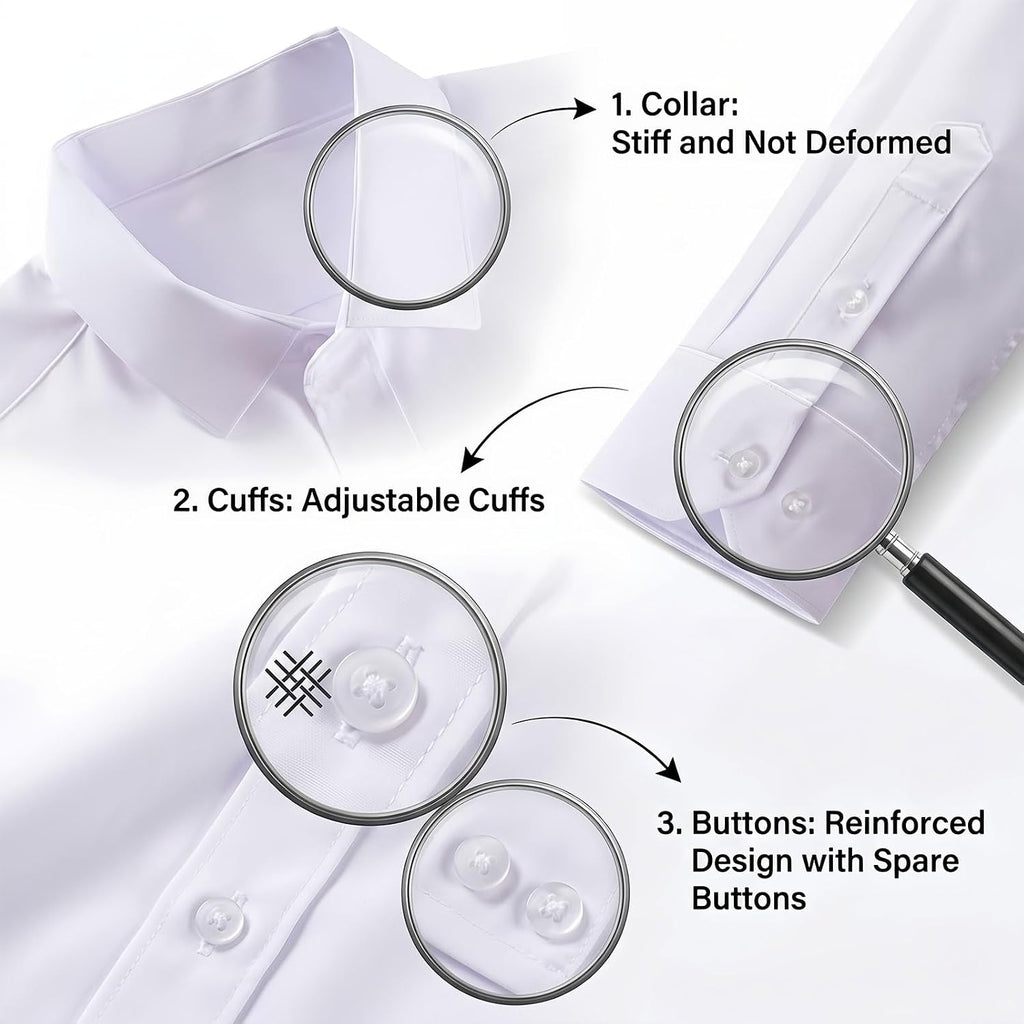 Boys Button Down Shirt Long Sleeve Dress Shirts Way Stretch