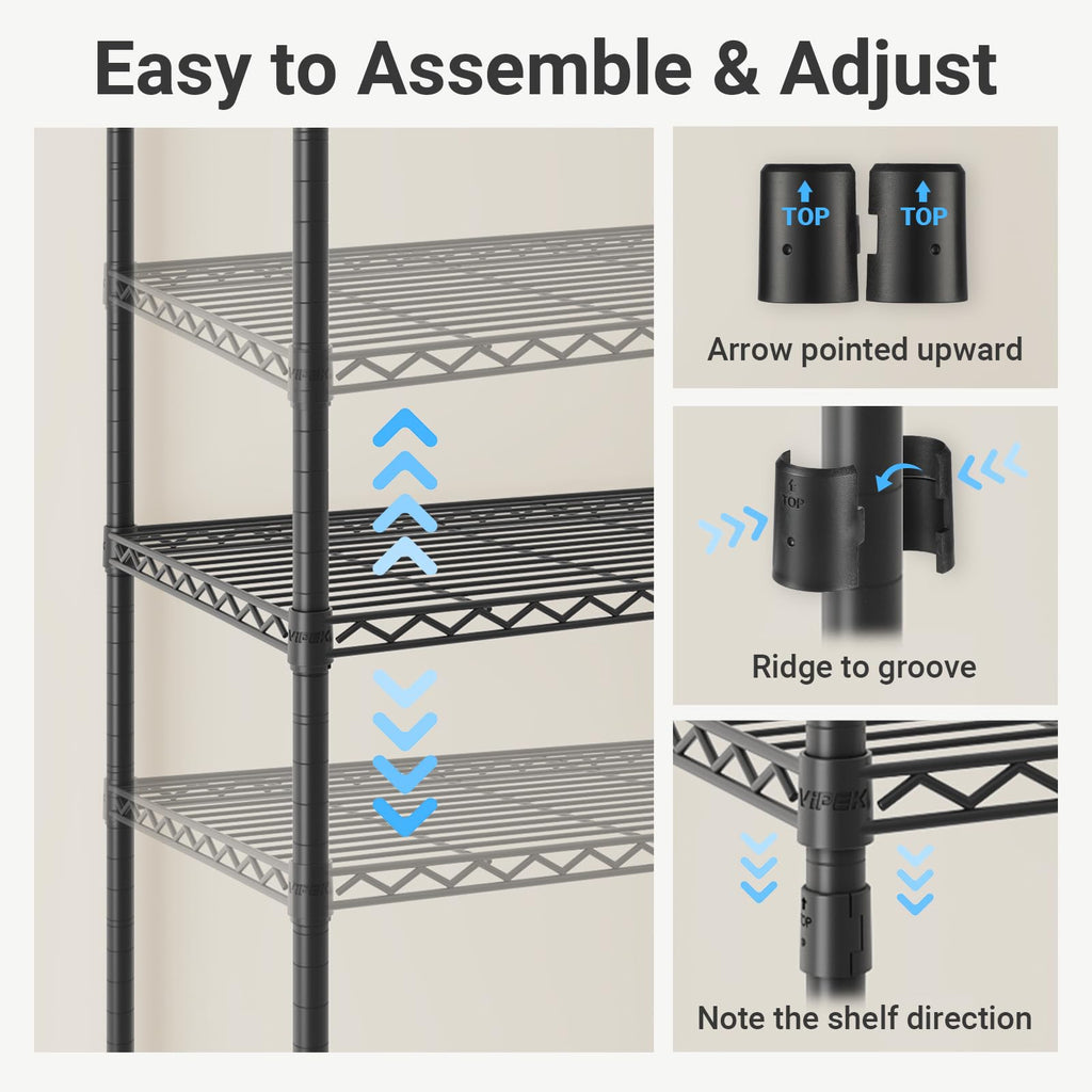 V1 Wire Garment Rack, 4-Tier Clothes Rack, Freestanding Closet, Black