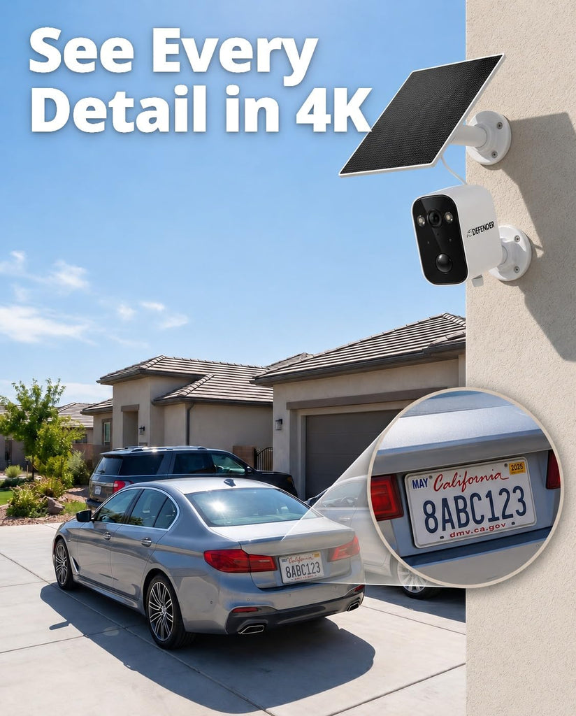 AI 4K Solar Powered Everwatch Battery Wireless Security Camera, AI Detection, Color Night Vision, Spotlight/Siren