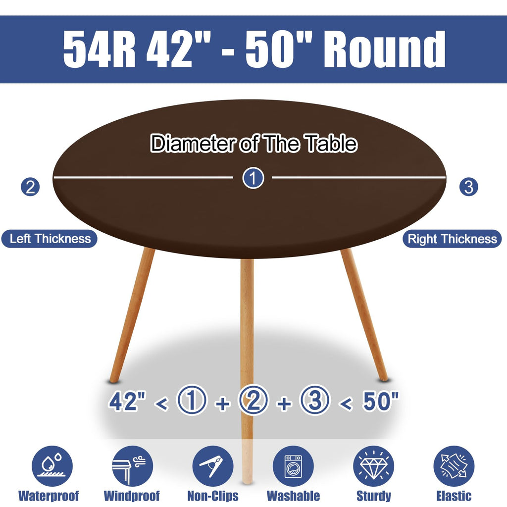 Spandex Round Tablecloth, Fitted Table Cloth for 42"-50" Tables