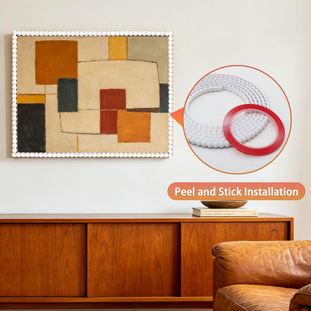 118"L x 0.47"W Flexible Mirror Frame Bead Molding Trim, Paintable DIY Moulding Strip for Picture Border, Wall, Door