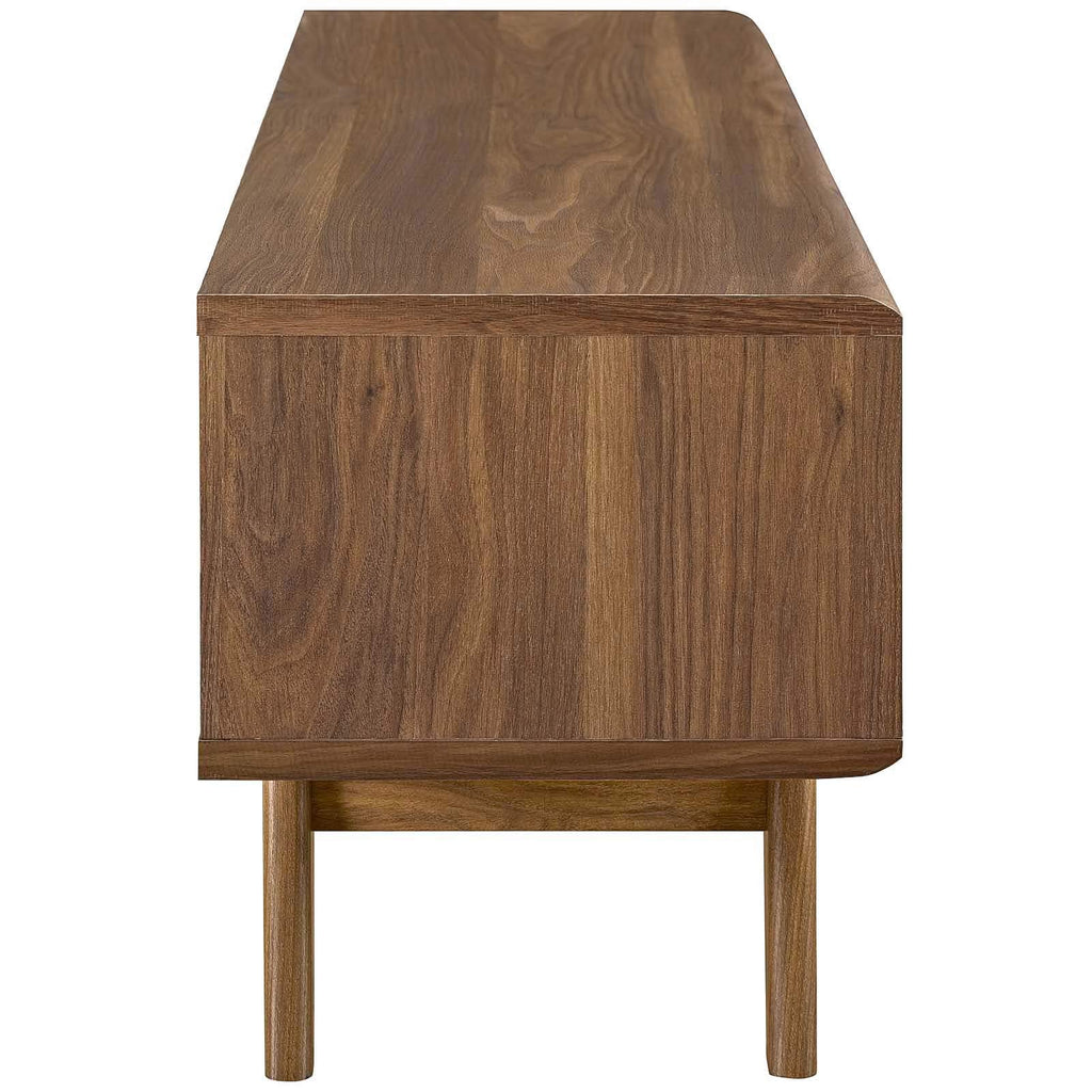 Render 48" Mid-Century Modern Low Profile Media Console TV Stand, 48 Inch, Walnut