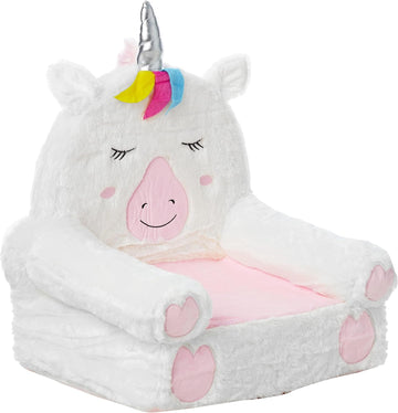 Children's Plush Toddler Chair, Easy to Clean, Unicorn, Medium, Multicolor