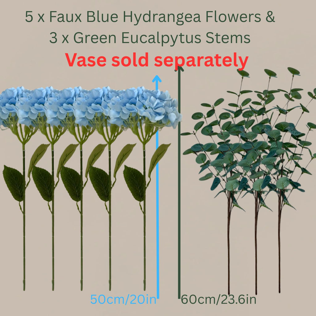 Blue Hydrangea Artificial Flowers Arrangement | Casa Home Living