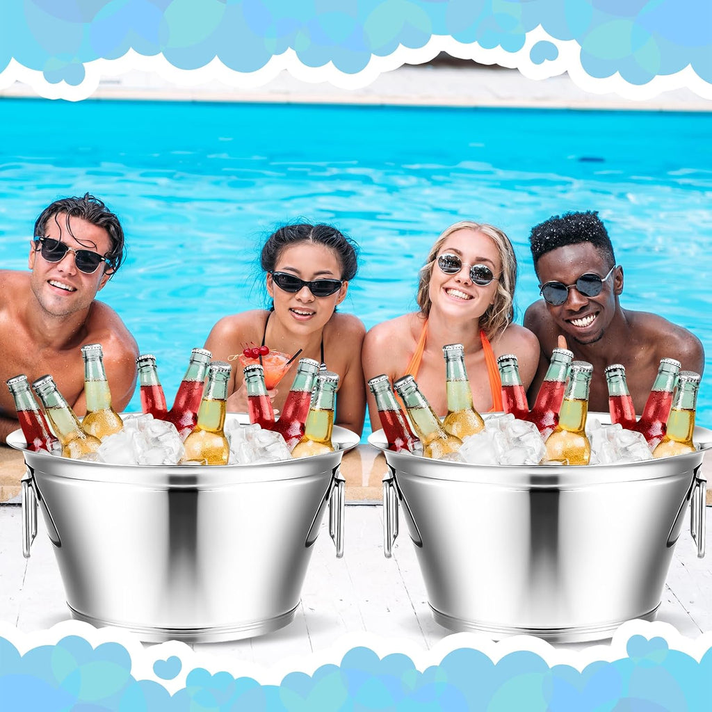 1 Pcs Stainless Steel Champagne Buckets Large Ice Bucket for Parties