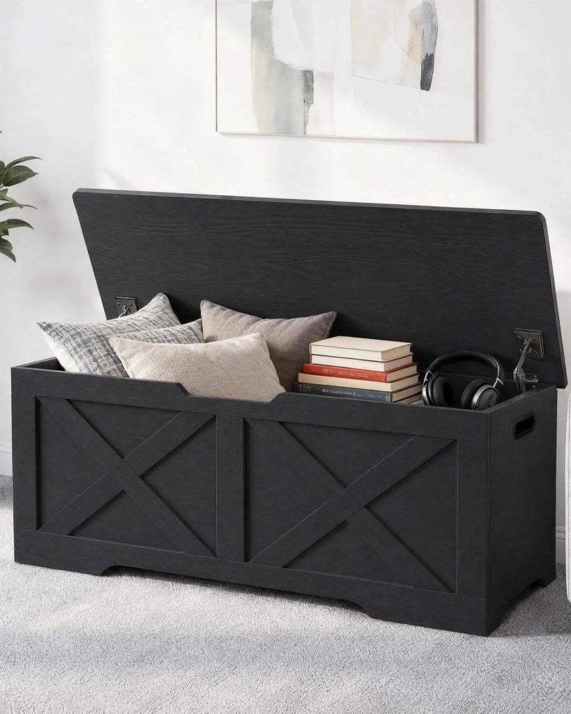 47.2" Storage Chest, Wooden Storage Bench, Entryway Shoes Bench