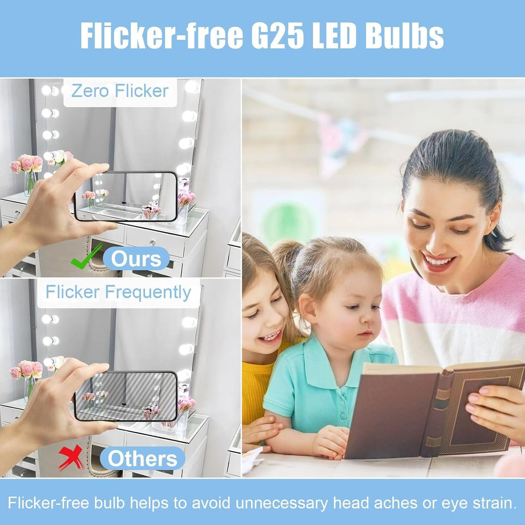 G25 LED Globe Light Bulbs, Vanity Bulbs 60W Equivalent