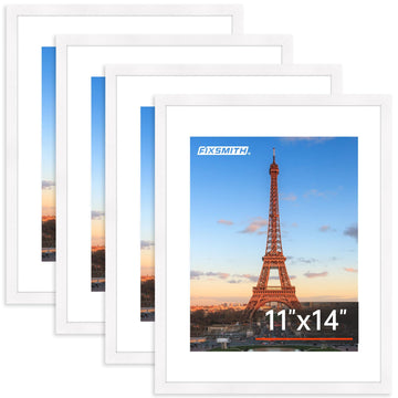 11x14 Picture Frame Bulk-4 Pack, Photo Frame with HD Plexiglass, Display Pictures 8x10 with Mat or 11x14 Without Mat