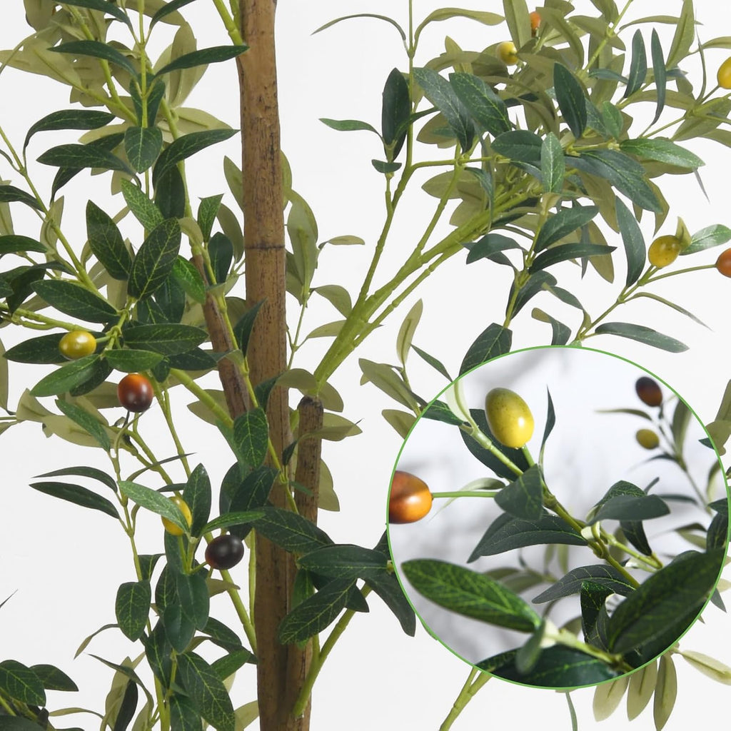 6FT Artificial Olive Tree Indoor Faux Olive Trees with Flower Pot Panda Toy