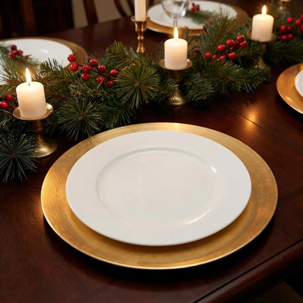 13inch Gold Charger Plates,Chargers for Dinner Plates - Set of 8