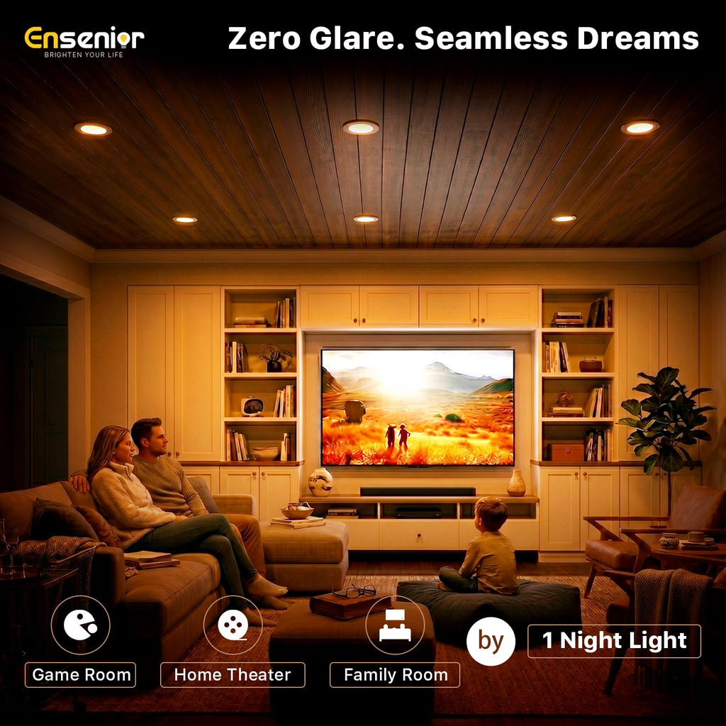 24 Pack 6 Inch LED Recessed Lights with Night Light, 5CCT