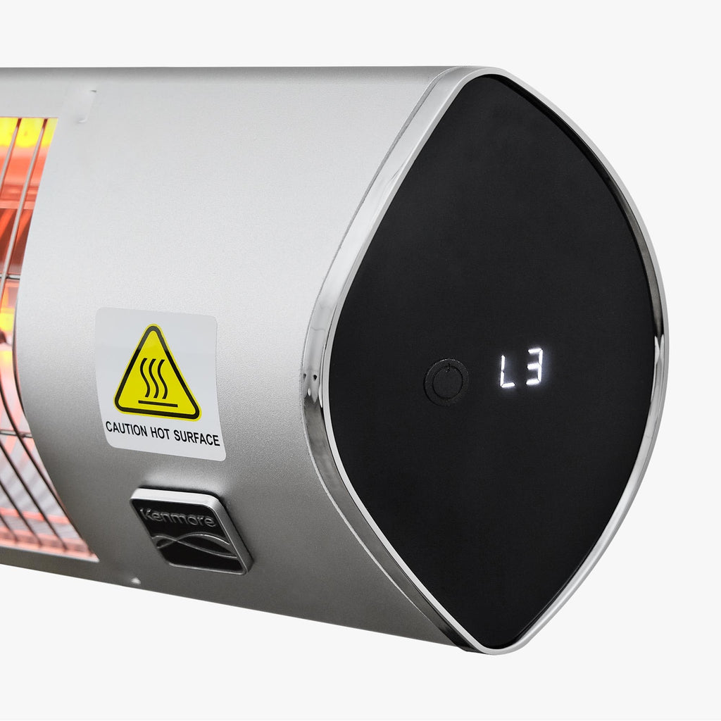 Wall Mouted Electric Outdoor Heater for Outdoor Patios or Decks, 3 Heat Levels, 1500W Instant Heating, 24h Timer