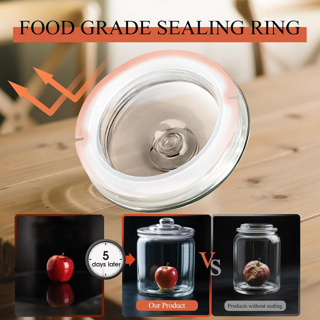 1 Gallon Glass Jar with Lid, Airtight Cookie Jar with Wide Mouth