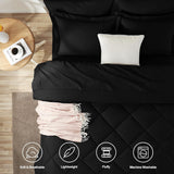 Queen Comforter Set Black - Bed in a Bag Queen 7 Pieces, Luxury Soft Bed Set for All Seasons