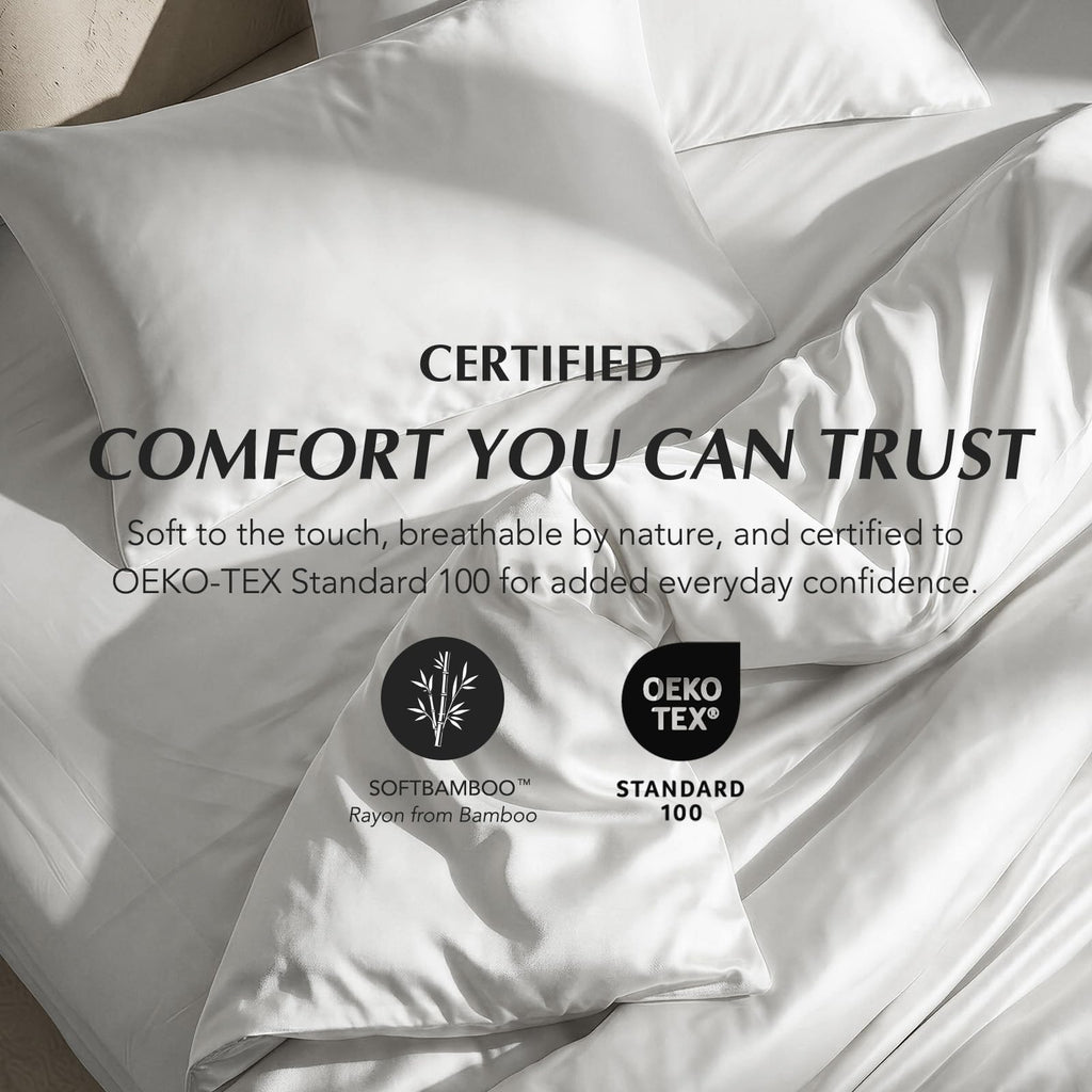 100% Rayon from Bamboo Duvet Cover Set, Frost Gray
