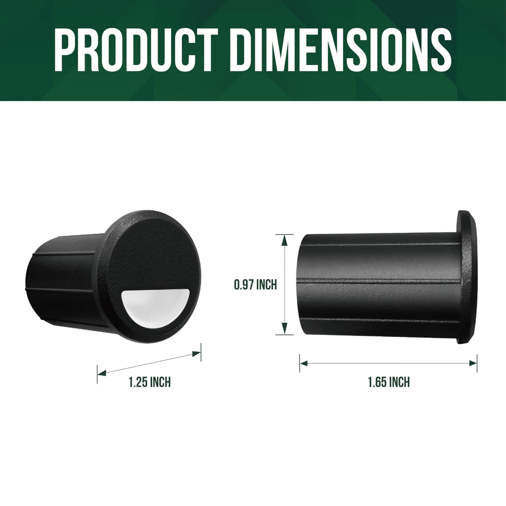 Low Voltage Recessed LED Step Riser Light, Diameter 1" Mini Size, Landscape Lighting for Outdoor Deck Stair Railing