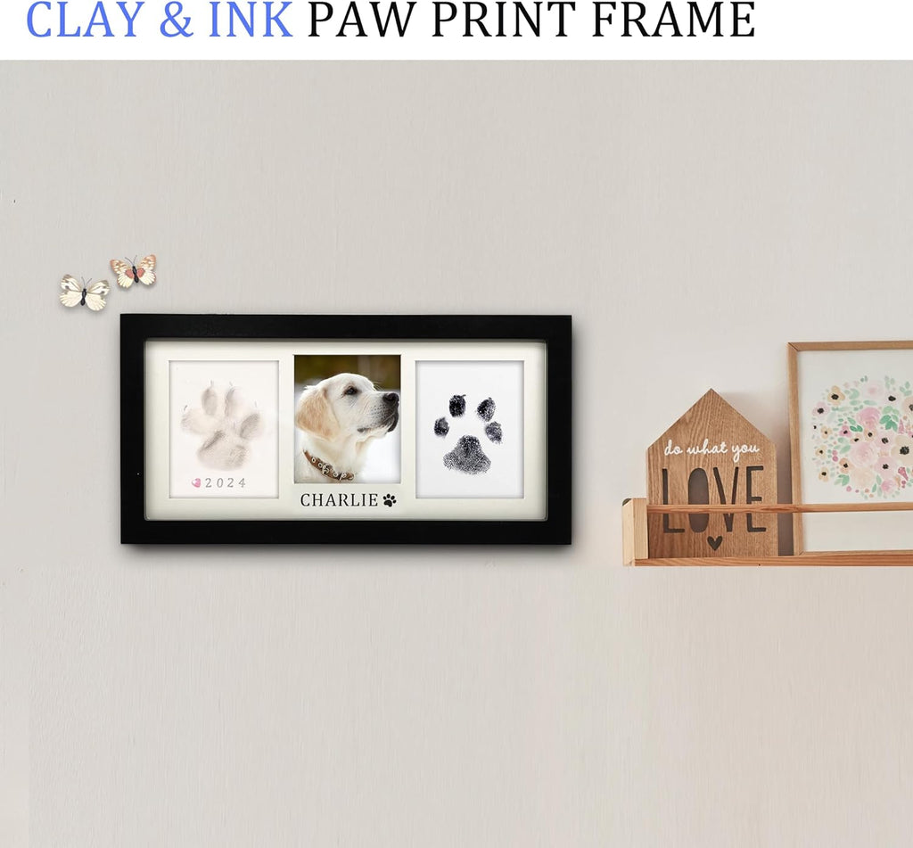Paw Print Frame Kit, Dog/Cat Pawprints Keepsake, Black