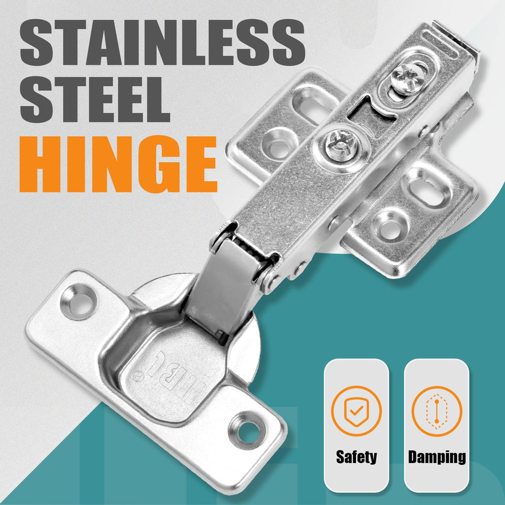 Soft Close Hinges for Frameless Cabinets, 110° Full Overlay, 50 Pack