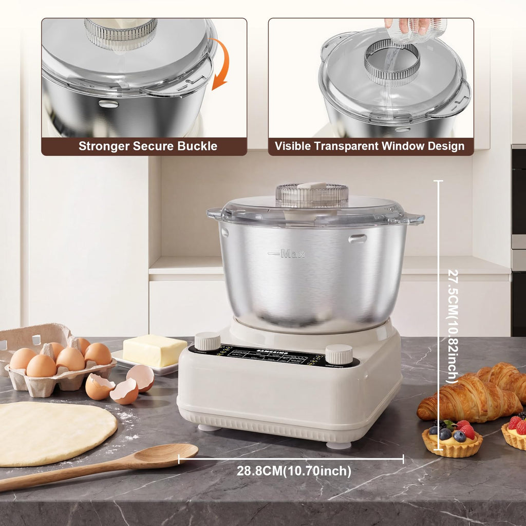 Electric Dough Maker with Ferment Function, 6.5QT Stand Dough Mixer, Dough Kneading Machine with 304 Stainless Steel