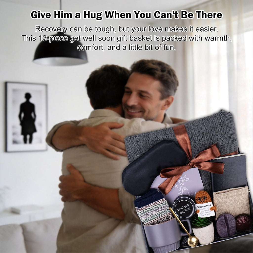 Get Well Soon Gift Baskets for Men Women After Surgery, Sick Care Package