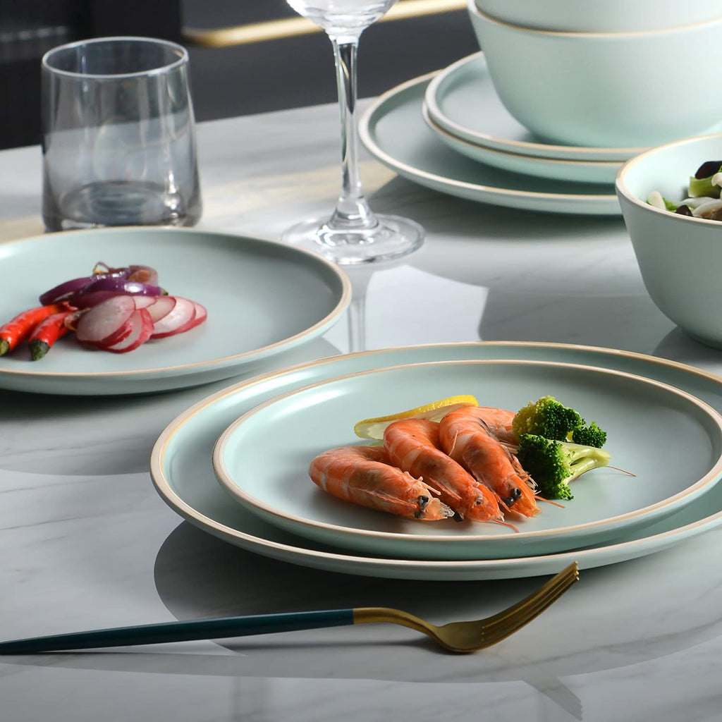 Melamine Dinnerware Sets, Plates and Bowls Sets 12 Pcs, Melamine Plates, Dish Set for 4, Unbreakable Dinnerware Set
