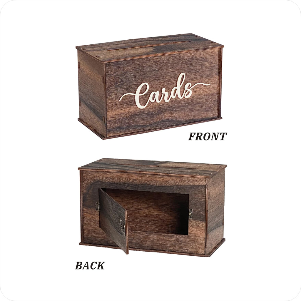 Small 12"x 6"x 7" Rustic Wooden Card Box
