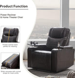 Flieks Power Motion Recliner with Ambient Lighting, USB Charge Port, 2 Convenient Cup Holders