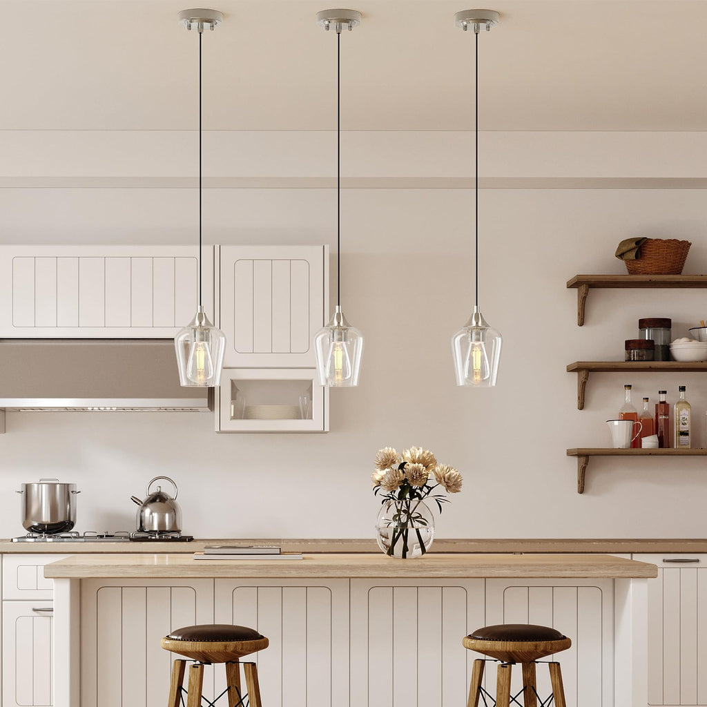 Nickel Pendant Light Island, Set of 3