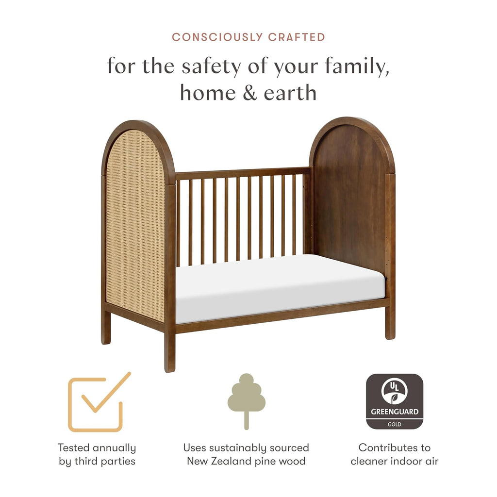 Bondi Cane 3-in-1 Convertible Baby Crib - GREENGUARD Gold Certified Convertible Crib to Toddler Bed & Daybed - Wooden