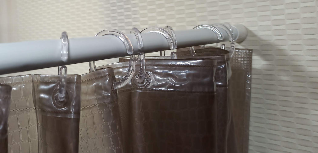 Transparent Shower Curtain Rings, Material - Plastic, 24 Pieces