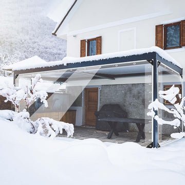 15oz Outdoor Clear Curtain, PVC Vinly Outdoor Clear Panel Curtain, Weather Resistant Outdoor Curtain for Pergola